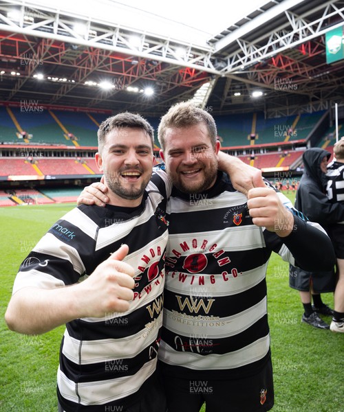 190426 - Pontyclun v Llangadog, Mens Division 4 Cup Final - Pontyclun celebrate after winning the final