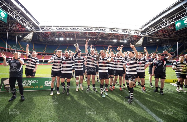 190426 - Pontyclun v Llangadog, Mens Division 4 Cup Final - Pontyclun celebrate after winning the final