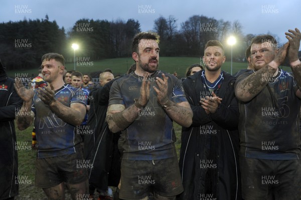 270118 - Pontypool v Carmarthen Quins - WRU National Cup -  Players celebrate their victory
