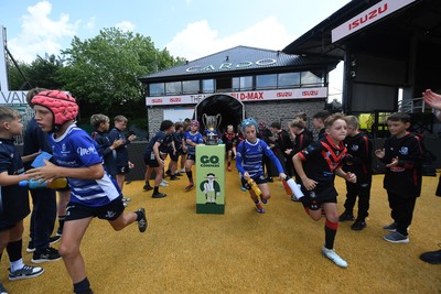 210525 - Pontypridd Schools v Bridgend - WSRU Junior Group - U11’s DC Thomas Cup Final - Both sides run out for the start of the match
