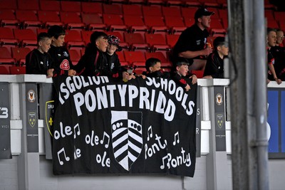 210525 - Pontypridd Schools v Bridgend - WSRU Junior Group - U11’s DC Thomas Cup Final - Pontypridd fans watch over the game