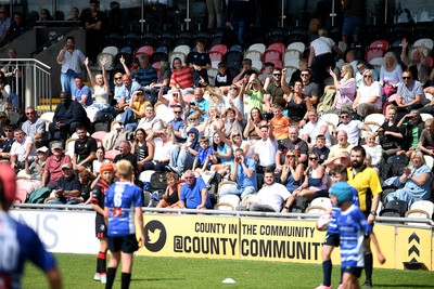 210525 - Pontypridd Schools v Bridgend - WSRU Junior Group - U11’s DC Thomas Cup Final - Bridgend friends and family cheer on their team