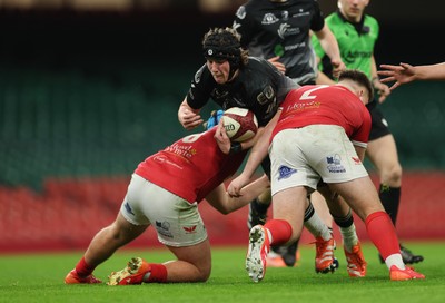 111225 - Pontypridd U16 Schools v Llanelli U16 Schools, Dewar Shield Final - Alfie Harris of Pontypridd Schools is tackled