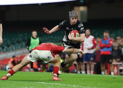 111225 - Pontypridd U16 Schools v Llanelli U16 Schools, Dewar Shield Final - Lewis Kinsey of Pontypridd Schools is tackled