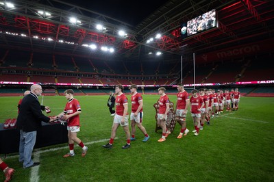 111225 - Pontypridd U16 Schools v Llanelli U16 Schools, Dewar Shield Final - Llanelli Schools are presented with their runners up medals