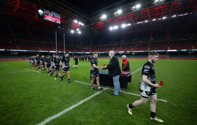 111225 - Pontypridd U16 Schools v Llanelli U16 Schools, Dewar Shield Final - Pontypridd Schools are presented with their winners medals