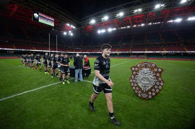 111225 - Pontypridd U16 Schools v Llanelli U16 Schools, Dewar Shield Final - Pontypridd Schools are presented with their winners medals