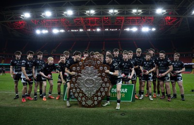111225 - Pontypridd U16 Schools v Llanelli U16 Schools, Dewar Shield Final - Pontypridd Schools celebrate after winning the Dewar Shield