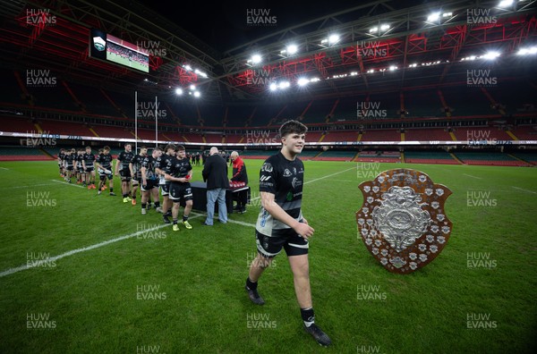 111225 - Pontypridd U16 Schools v Llanelli U16 Schools, Dewar Shield Final - Pontypridd Schools are presented with their winners medals