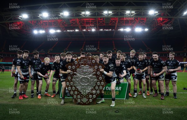 111225 - Pontypridd U16 Schools v Llanelli U16 Schools, Dewar Shield Final - Pontypridd Schools celebrate after winning the Dewar Shield