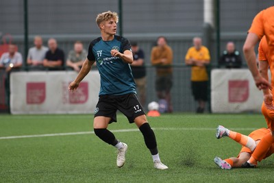 010725 - Pontypridd United v Newport County - Preseason Friendly - Tom Davies of Newport County scores the first goal of the game