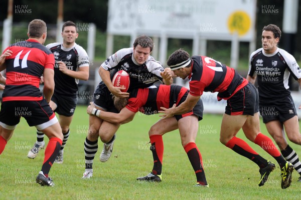 10.09.11. - Pontypridd v Aberavon-Principality Premiership. Pontypridd's Adam Thomas attempts to break through Aberavon's defence.  