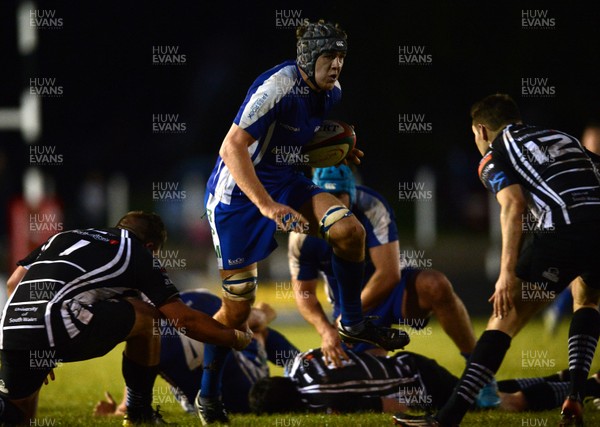 180913 - Pontypridd v Bridgend - Principality Premiership -Ben Jones of Bridgend gets into space