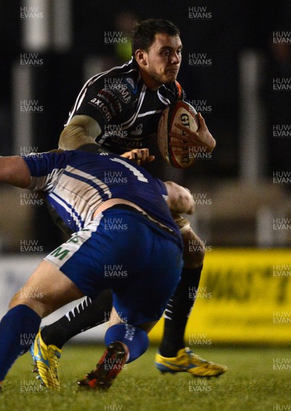 180913 - Pontypridd v Bridgend - Principality Premiership -Jake Thomas of Pontypridd gets into space