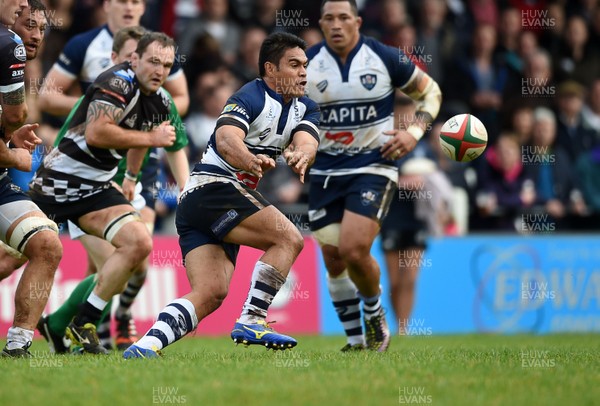 251014 - Pontypridd v Bristol - British & Irish Cup - David Lemi of Bristol   