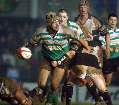 210203 - Pontypridd v Caerphilly - Welsh Premiership - Caerphilly's Darren Davies looks for support