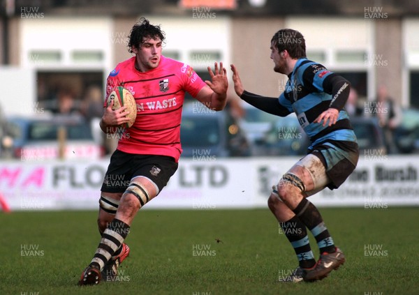 160413 Pontypridd RFC v Cardiff RFC - Principality Premiership -Pontypridd's Cory Hill takes on Cardiff's Ben Roach