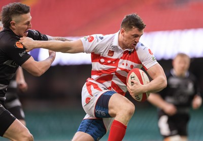050425  Pontypridd v Cross Keys, WRU Premiership Cup Final - Louis Rocheford-Shugar of Pontypridd races in to score try