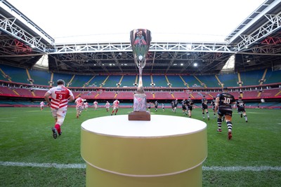 050425  Pontypridd v Cross Keys, WRU Premiership Cup Final - Cross Keys and Pontypridd take to the pitch at the start of the match