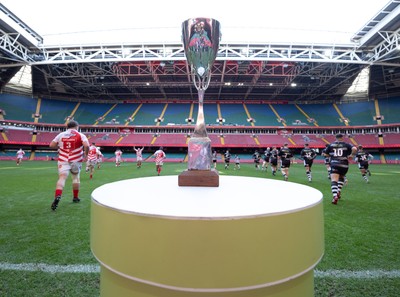 050425  Pontypridd v Cross Keys, WRU Premiership Cup Final - Cross Keys and Pontypridd take to the pitch at the start of the match