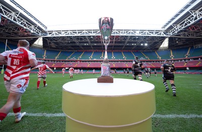 050425  Pontypridd v Cross Keys, WRU Premiership Cup Final - Cross Keys and Pontypridd take to the pitch at the start of the match