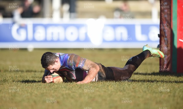 070315 - Pontypridd v Ebbw Vale-Ponty's Dafydd Lockyer  scores try