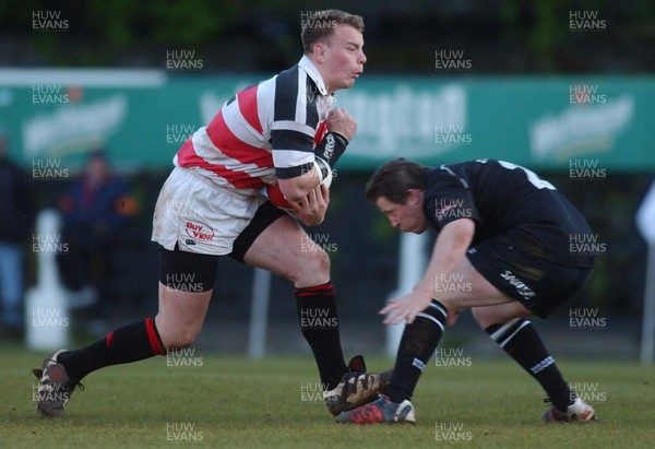 130503 - Pontypridd v Neath - Welsh Premiership - Ponty's Matthew Rees runs into Steve Jones