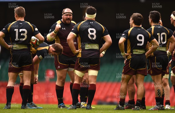 160417 - Pontypridd v RGC 1404 - National Cup Final - Phil John of RGC talks to team mates