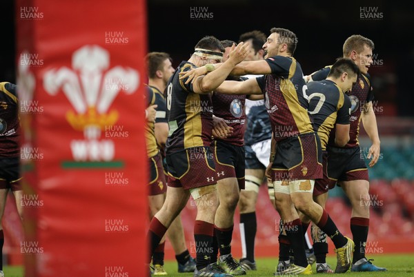 160417 - Pontypridd v RGC 1404, WRU National Cup Final - RGC1404 celebrate after winning the WRU National Cup Final