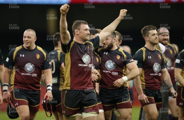 160417 - Pontypridd v RGC 1404, WRU National Cup Final - RGC1404 celebrate after winning the WRU National Cup Final