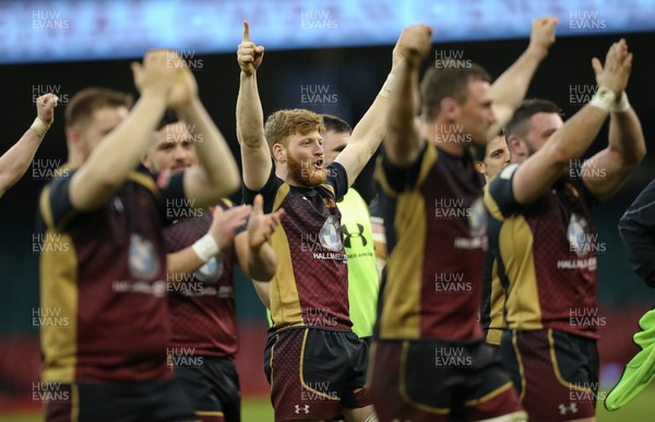 160417 - Pontypridd v RGC 1404, WRU National Cup Final - RGC1404 celebrate after winning the WRU National Cup Final