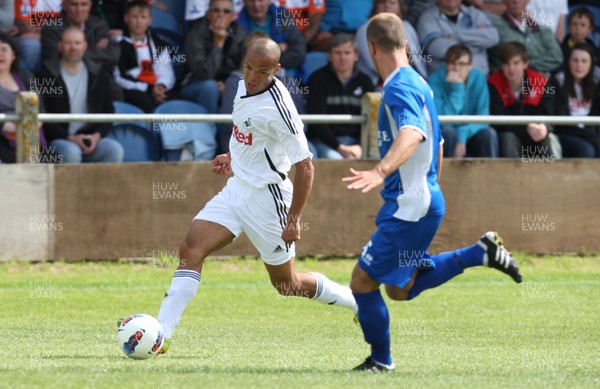 16.07.11 - Port Talbot v Swansea City, pre-season friendly -  Swansea's Casey Thomas pushes forward 