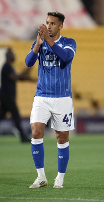 070825 - Port Vale v Cardiff City - Sky Bet League 1 - Callum Robinson of Cardiff applauds the travelling fans at the end of the match
