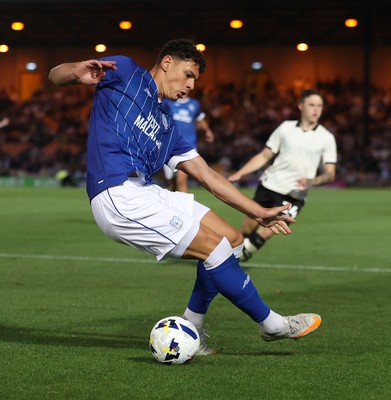 070825 - Port Vale v Cardiff City - Sky Bet League 1 - Yousef Saleh of Cardiff 