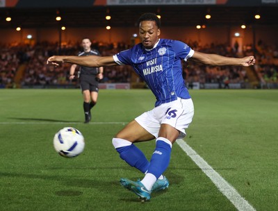 070825 - Port Vale v Cardiff City - Sky Bet League 1 - Chris Willock of Cardiff kicks towards goal