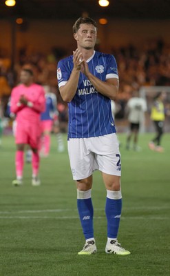 070825 - Port Vale v Cardiff City - Sky Bet League 1 - Will Fish of Cardiff applauds the travelling fans