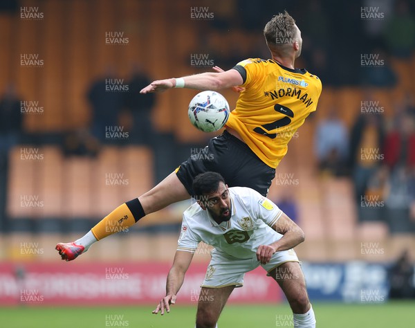 020522 - Port Vale v Newport County - Sky Bet League 2 - Cameron Norman of Newport County and Mal Benning of Port Vale