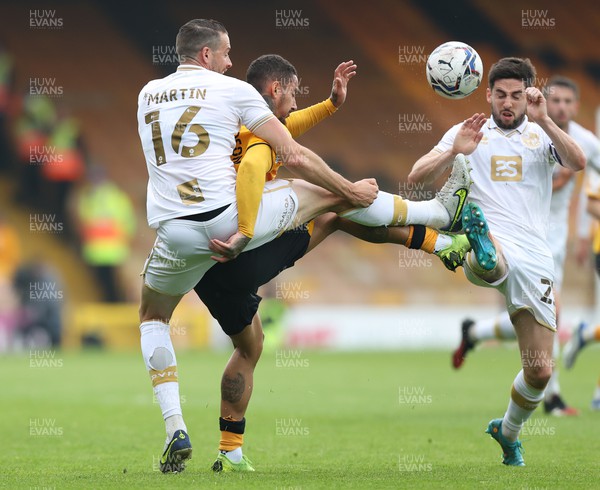 020522 - Port Vale v Newport County - Sky Bet League 2 - Courtney Baker-Richardson of Newport County and Aaron Martin of Port Vale