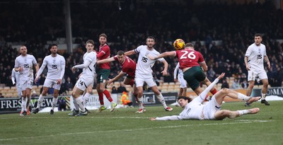 180125 - Port Vale v Newport County - Sky Bet League 2 - Cameron Evans of Newport heads past the keeper for the 2nd goal