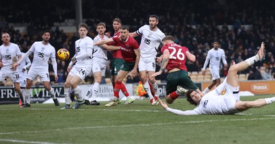 180125 - Port Vale v Newport County - Sky Bet League 2 - Cameron Evans of Newport heads past the keeper for the 2nd goal