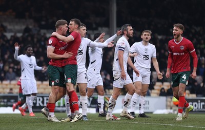 180125 - Port Vale v Newport County - Sky Bet League 2 - Cameron Evans of Newport celebrates with Ciaran Brennan after he heads past the keeper for the 2nd goal