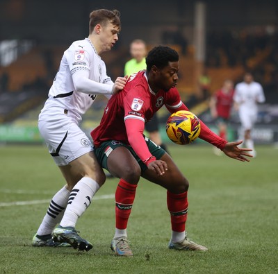 180125 - Port Vale v Newport County - Sky Bet League 2 - Bobby Kamwa of Newport and Kyle John of Port Vale