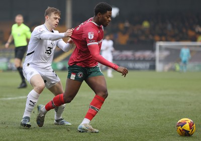 180125 - Port Vale v Newport County - Sky Bet League 2 - Bobby Kamwa of Newport and Kyle John of Port Vale