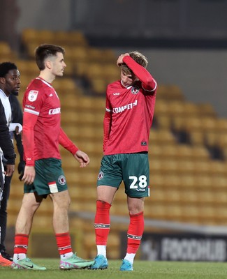 180125 - Port Vale v Newport County - Sky Bet League 2 - New signing Tom Davies reacts at the end of the match