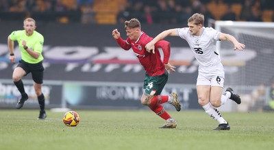 180125 - Port Vale v Newport County - Sky Bet League 2 - Kai Whitmore of Newport and Nathan Smith of Port Vale