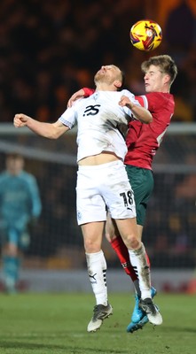 180125 - Port Vale v Newport County - Sky Bet League 2 - Davies of Newport and Ryan Croasdale of Port Vale compete for the ball