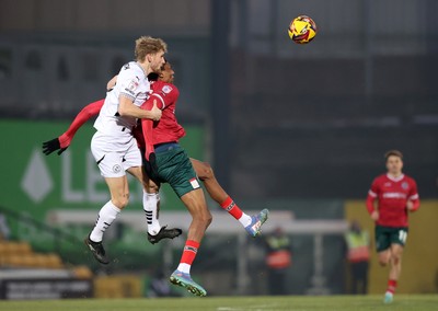 180125 - Port Vale v Newport County - Sky Bet League 2 - Kyle Hudlin of Newport and Nathan Smith of Port Vale compete for the ball