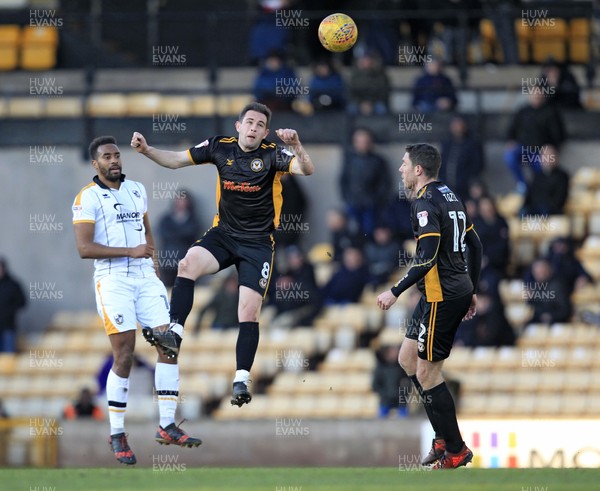 240218 - Port Vale v Newport County, Sky Bet League 2 - Matthew Dolan of Newport County (centre) in action