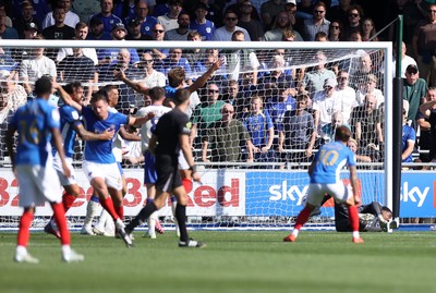 050926 - Portsmouth FC v Cardiff City - SkyBet Championship - Conor Shaughnessy of Portsmouth scores a goal
