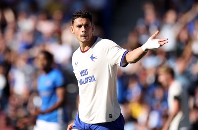 050926 - Portsmouth FC v Cardiff City - SkyBet Championship - Yousef Salech of Cardiff City 